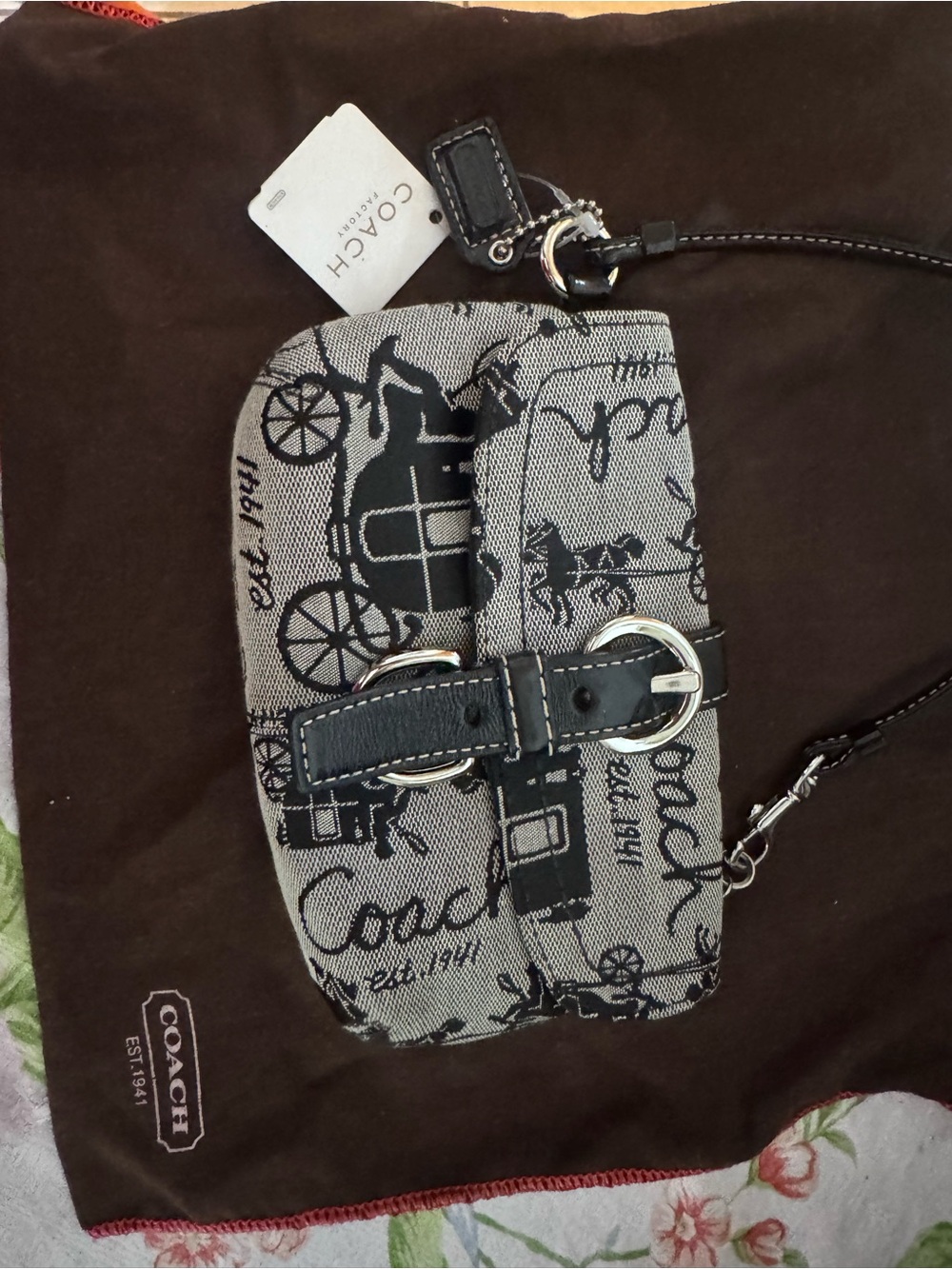 RARE Coach Cinderella carriage print wristlet